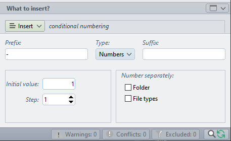 Add conditional numbering